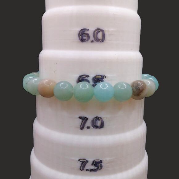 Amazonite Beaded Bracelet 8mm Gemstones Handmade Unisex Stretch Stackable NEW - Picture 7 of 10